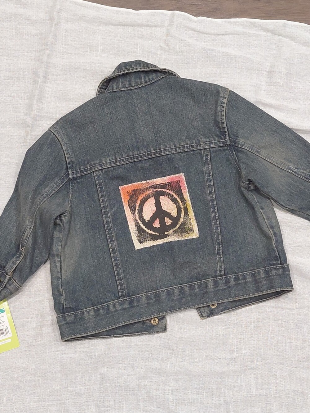 Genuine Kids By Oshkosh Blue Denim Upscaled  Jacket with Peace Patch